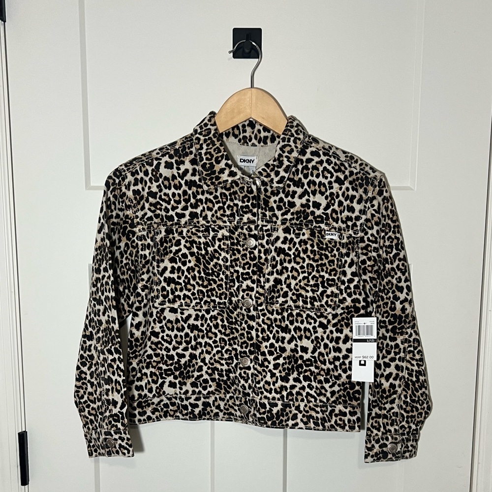 Kids DKNY Beige Leopard Print Jacket L(12)